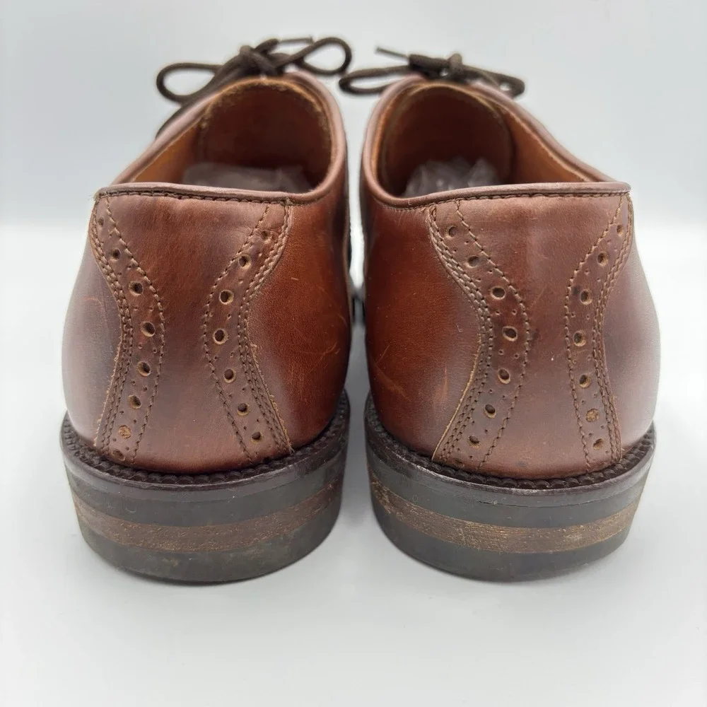Johnston & Murphy Dress Shoes Mens 10.5 Brown Leather Saddle Oxford Lace ITALY